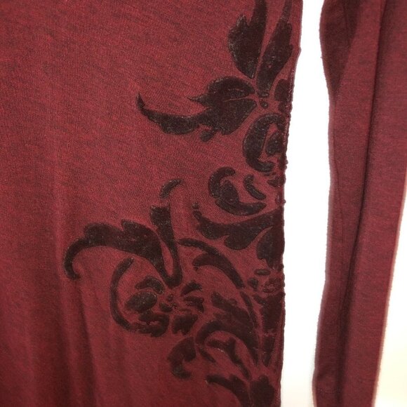 Soft Surroundings Womens Size S Burgundy Long Sleeve Scoop Neck Tunic Top Small - Picture 6 of 10